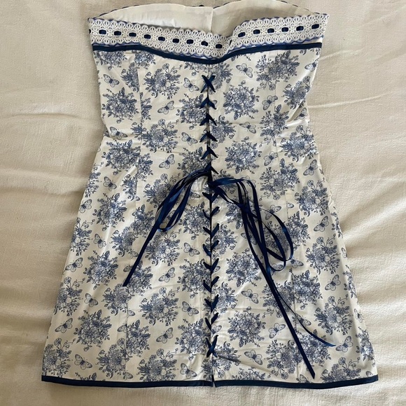 With Jéan Women's Blue and White Dress - Picture 3 of 4